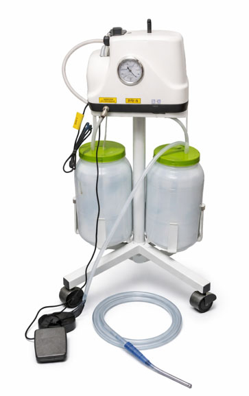 Aspirador Cirúrgico Elétrico Com RodÍzios Até 24l/Min. Bivolt Chaveado - Modelo MRM300C2 - 2x5 Litros - Marca Aspiravida