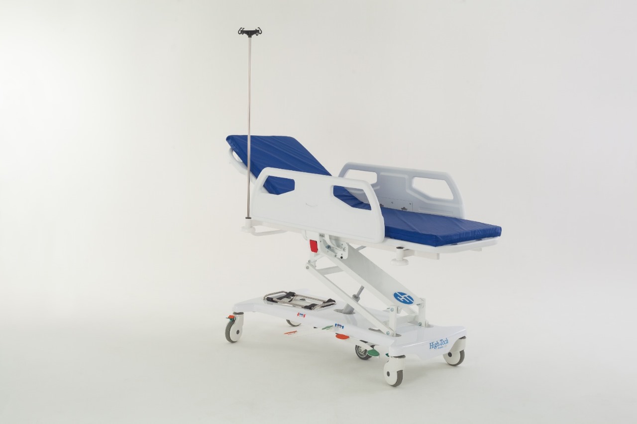 Carro Maca com Regulagem de Altura e Cabeceira Leito - ABS - Mod. HT203ABS - HT
